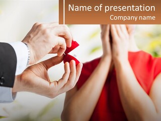 A Person Putting A Ring On A Woman's Finger PowerPoint Template