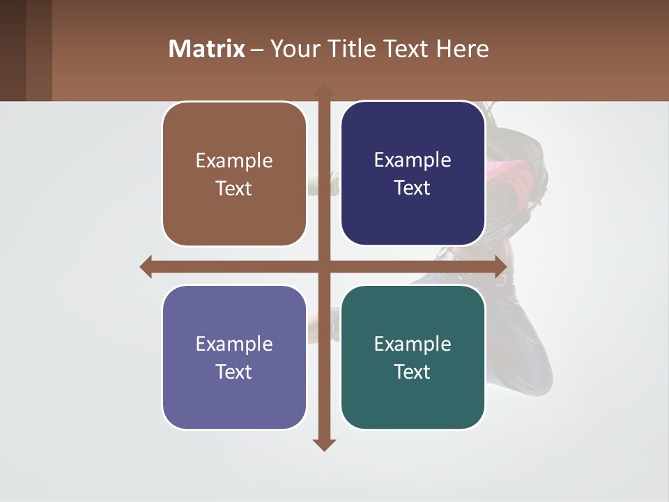 A Woman Jumping In The Air With A Backpack On Her Back PowerPoint Template