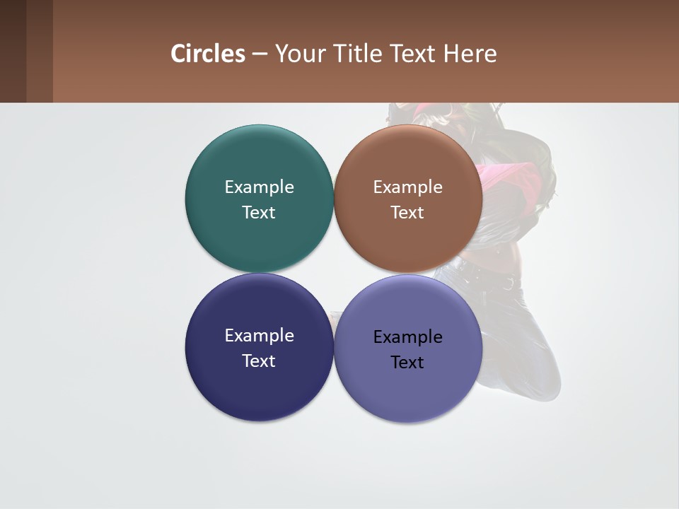 A Woman Jumping In The Air With A Backpack On Her Back PowerPoint Template