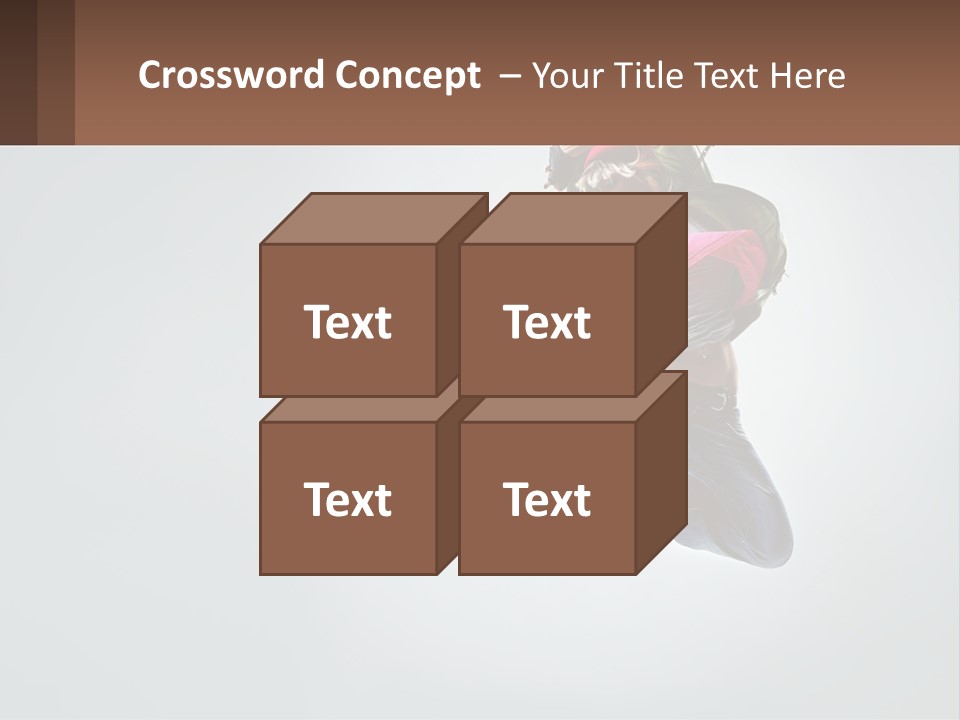 A Woman Jumping In The Air With A Backpack On Her Back PowerPoint Template