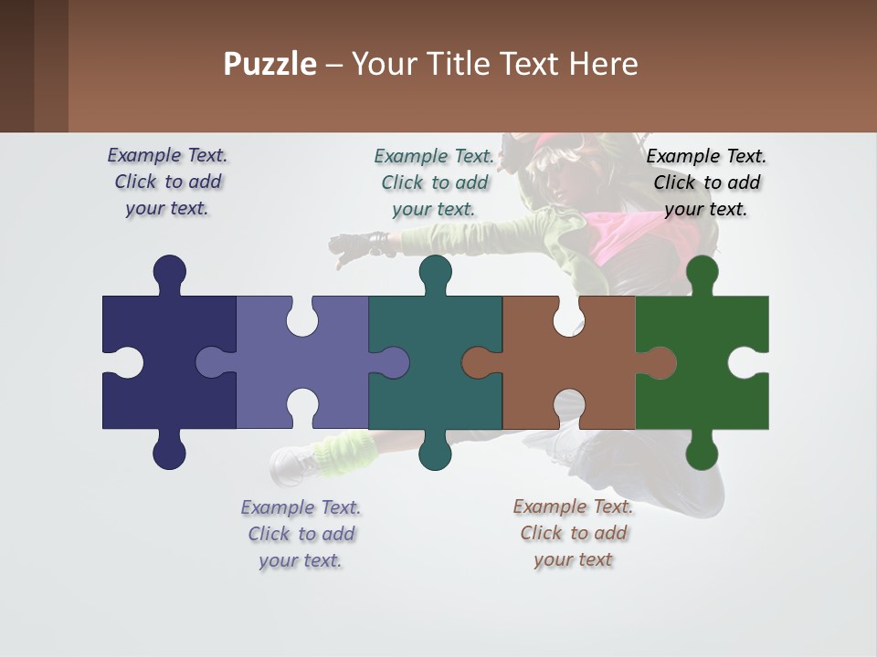 A Woman Jumping In The Air With A Backpack On Her Back PowerPoint Template