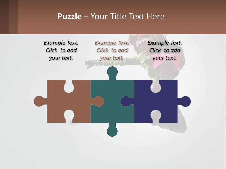 A Woman Jumping In The Air With A Backpack On Her Back PowerPoint Template