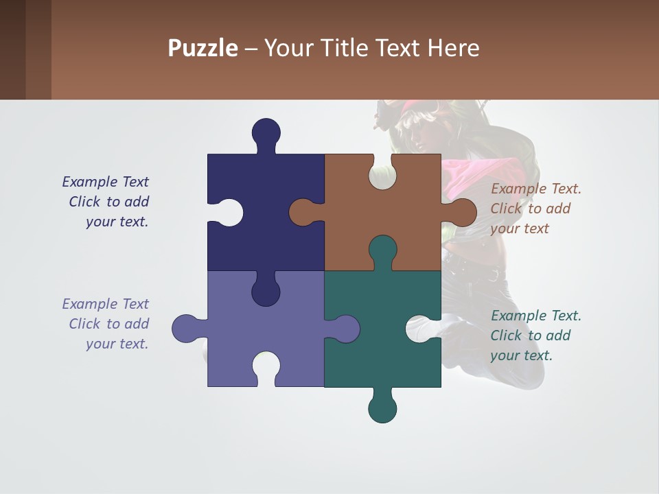 A Woman Jumping In The Air With A Backpack On Her Back PowerPoint Template