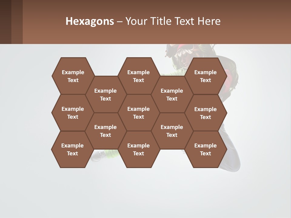 A Woman Jumping In The Air With A Backpack On Her Back PowerPoint Template