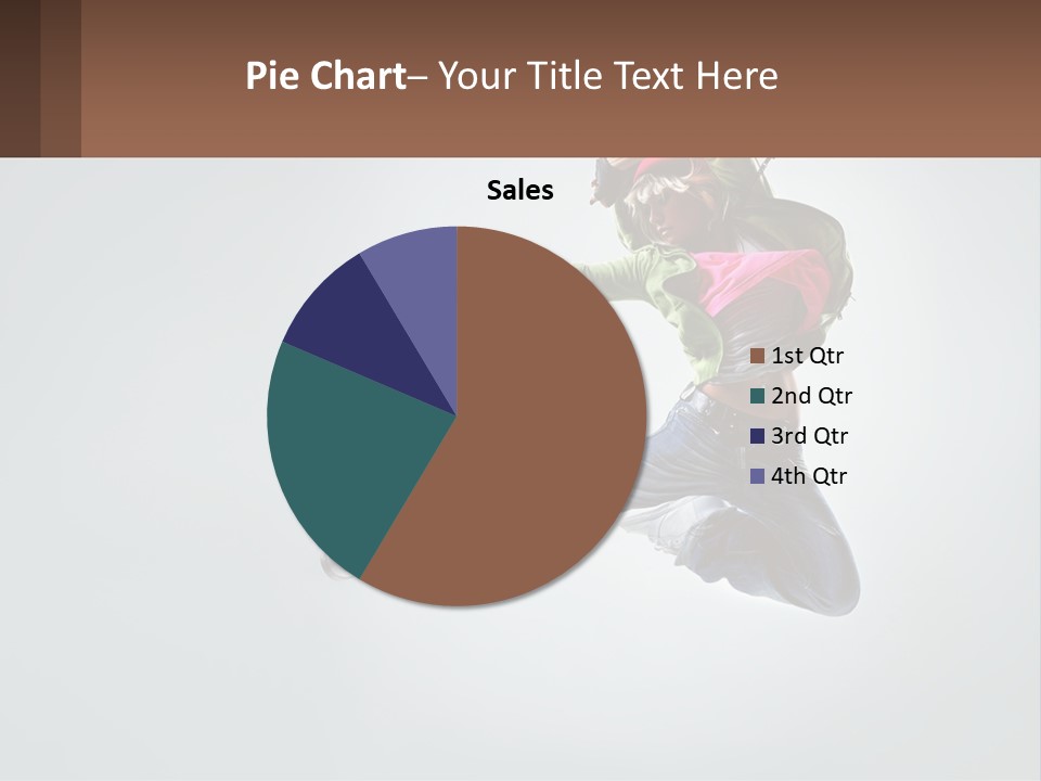 A Woman Jumping In The Air With A Backpack On Her Back PowerPoint Template