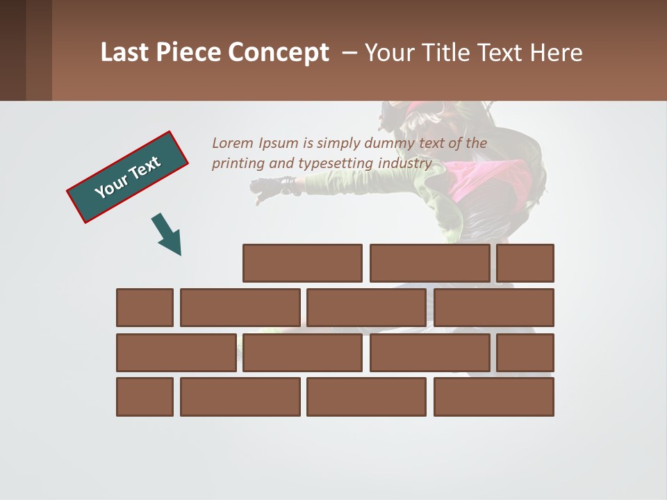 A Woman Jumping In The Air With A Backpack On Her Back PowerPoint Template