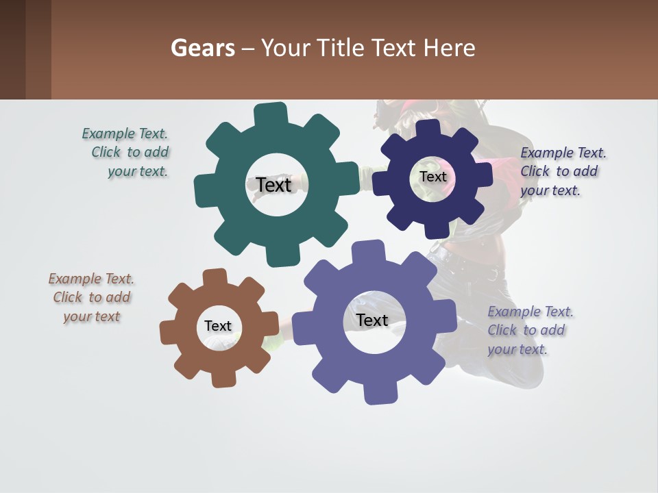 A Woman Jumping In The Air With A Backpack On Her Back PowerPoint Template