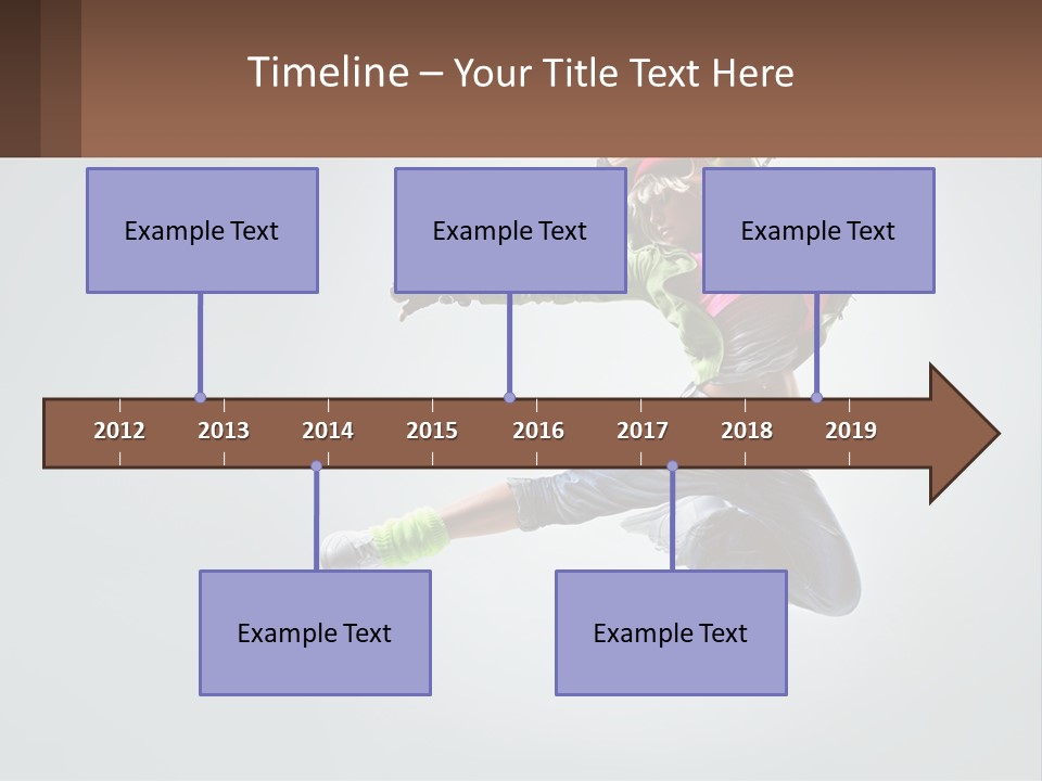 A Woman Jumping In The Air With A Backpack On Her Back PowerPoint Template