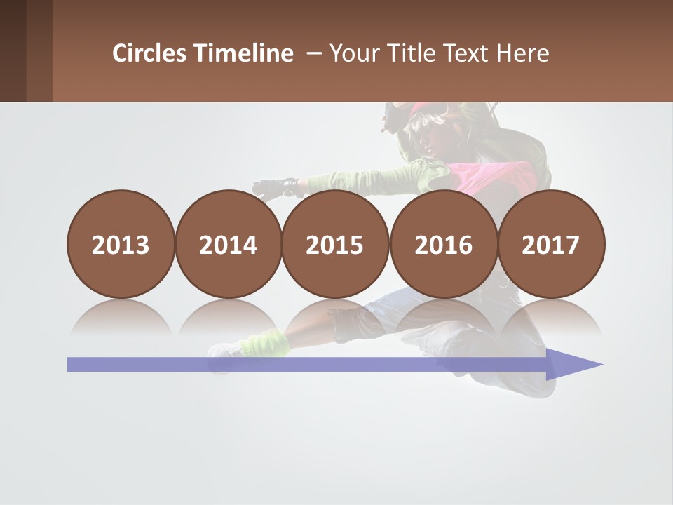 A Woman Jumping In The Air With A Backpack On Her Back PowerPoint Template