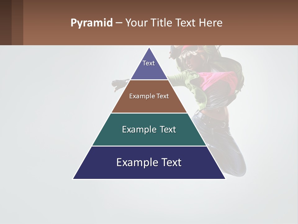 A Woman Jumping In The Air With A Backpack On Her Back PowerPoint Template