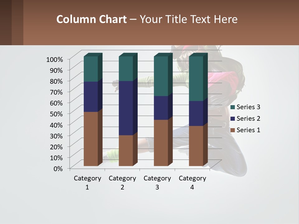 A Woman Jumping In The Air With A Backpack On Her Back PowerPoint Template