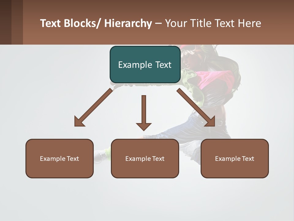 A Woman Jumping In The Air With A Backpack On Her Back PowerPoint Template