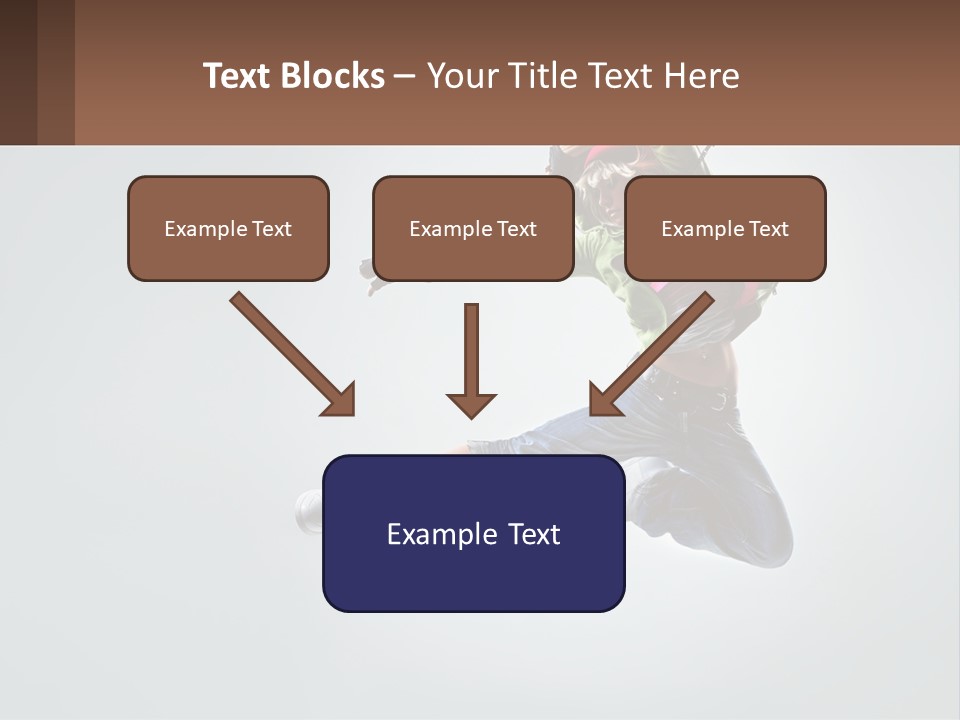 A Woman Jumping In The Air With A Backpack On Her Back PowerPoint Template