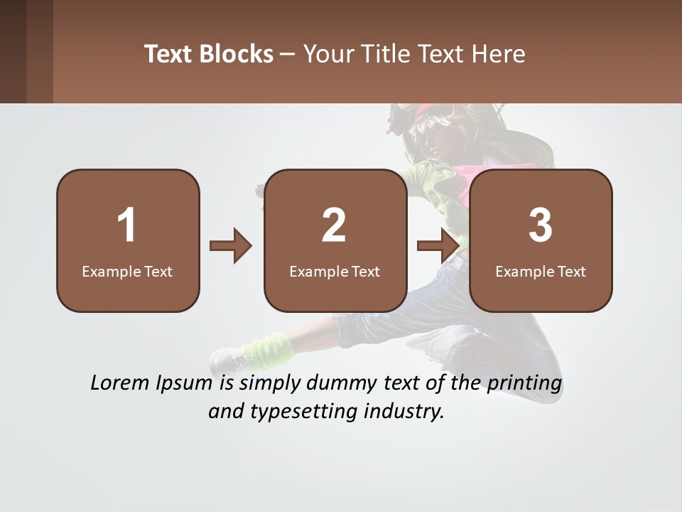 A Woman Jumping In The Air With A Backpack On Her Back PowerPoint Template