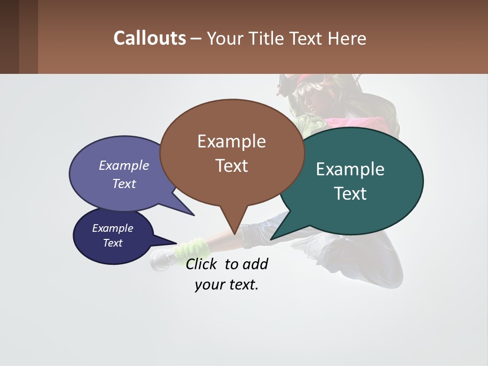 A Woman Jumping In The Air With A Backpack On Her Back PowerPoint Template