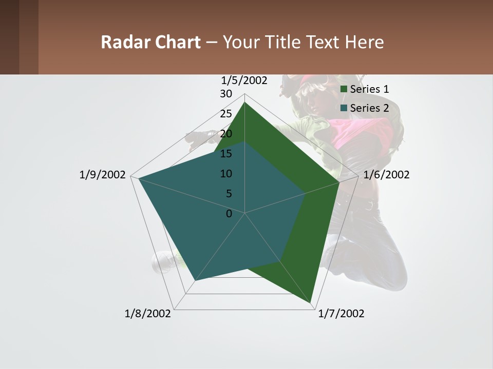 A Woman Jumping In The Air With A Backpack On Her Back PowerPoint Template