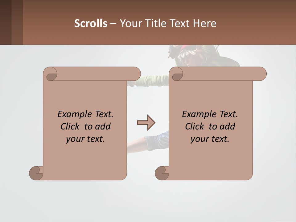 A Woman Jumping In The Air With A Backpack On Her Back PowerPoint Template