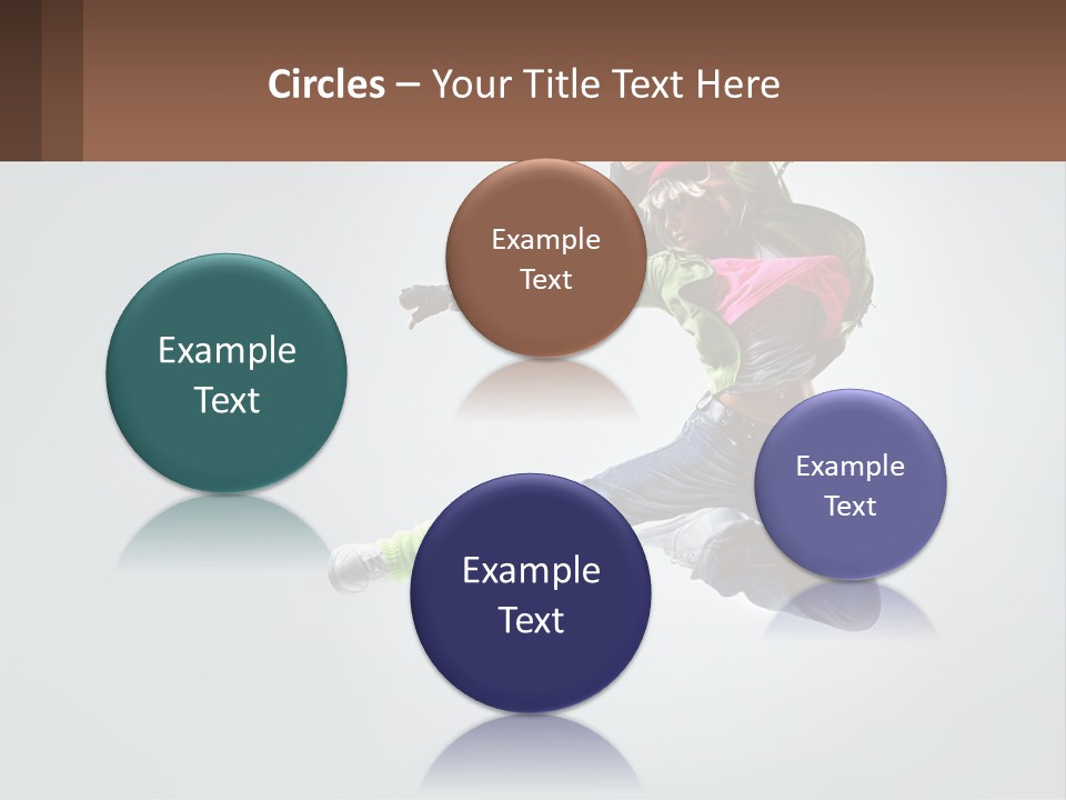 A Woman Jumping In The Air With A Backpack On Her Back PowerPoint Template