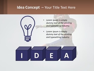 A Woman Jumping In The Air With A Backpack On Her Back PowerPoint Template