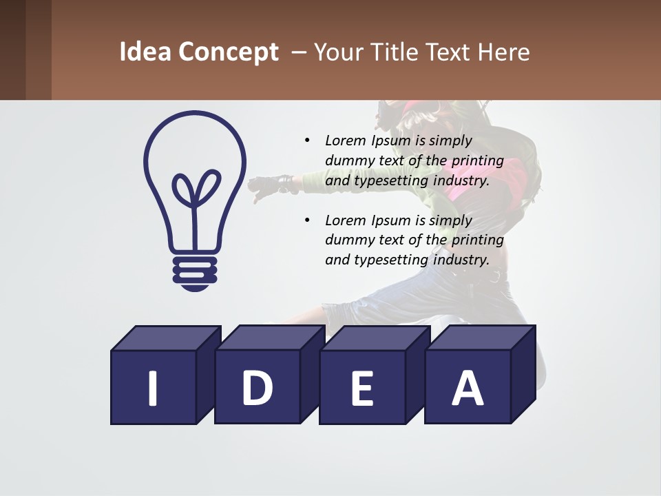 A Woman Jumping In The Air With A Backpack On Her Back PowerPoint Template