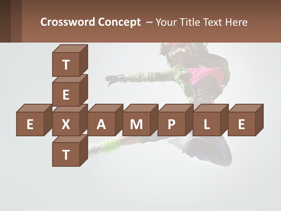 A Woman Jumping In The Air With A Backpack On Her Back PowerPoint Template