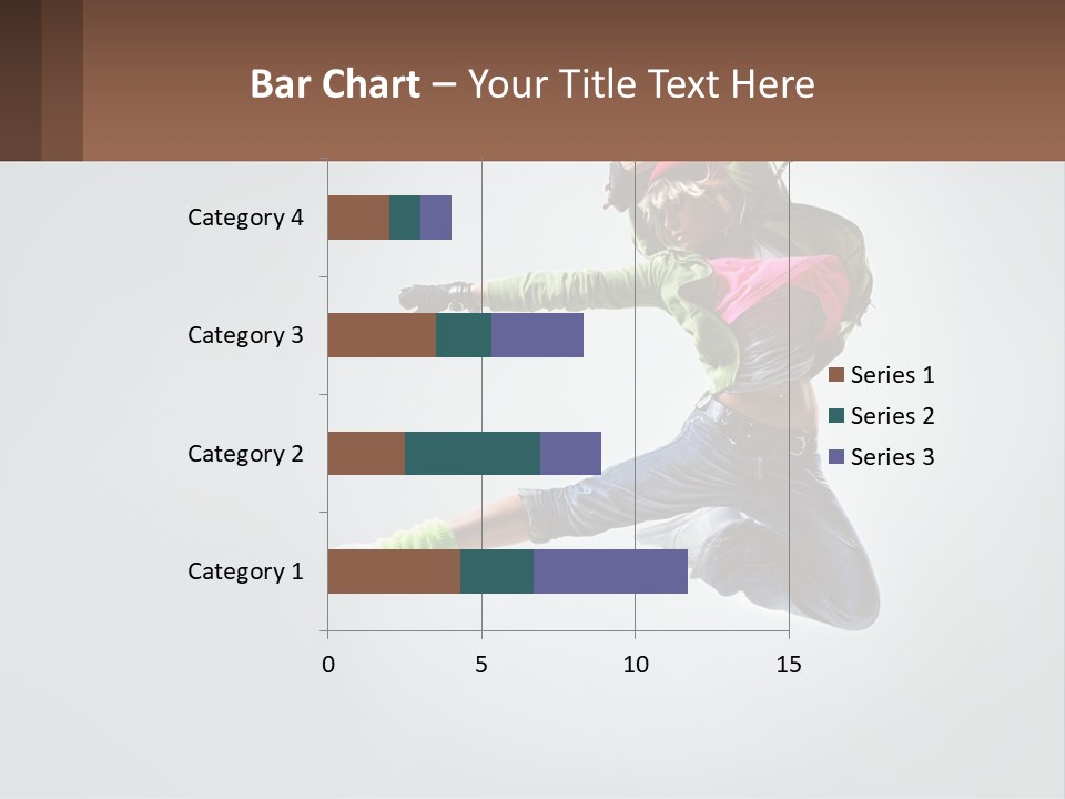 A Woman Jumping In The Air With A Backpack On Her Back PowerPoint Template