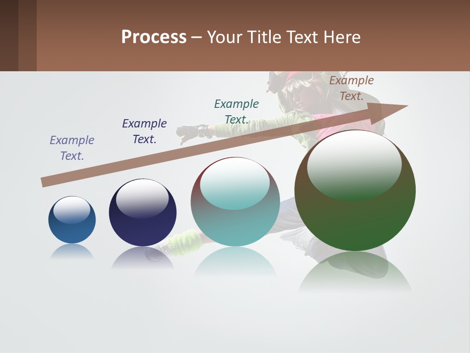 A Woman Jumping In The Air With A Backpack On Her Back PowerPoint Template