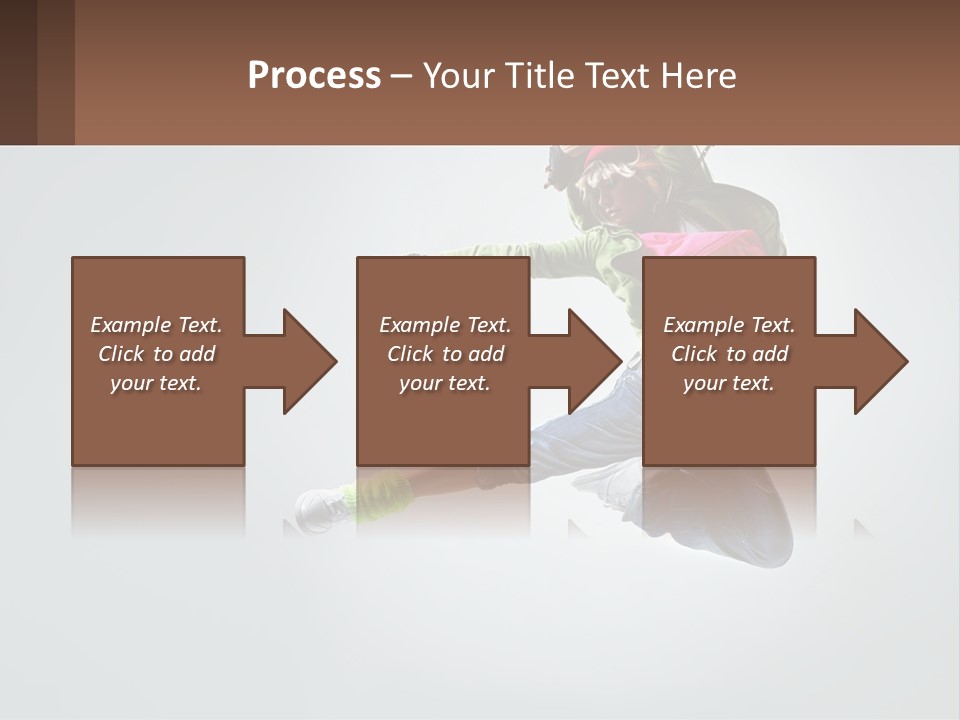 A Woman Jumping In The Air With A Backpack On Her Back PowerPoint Template