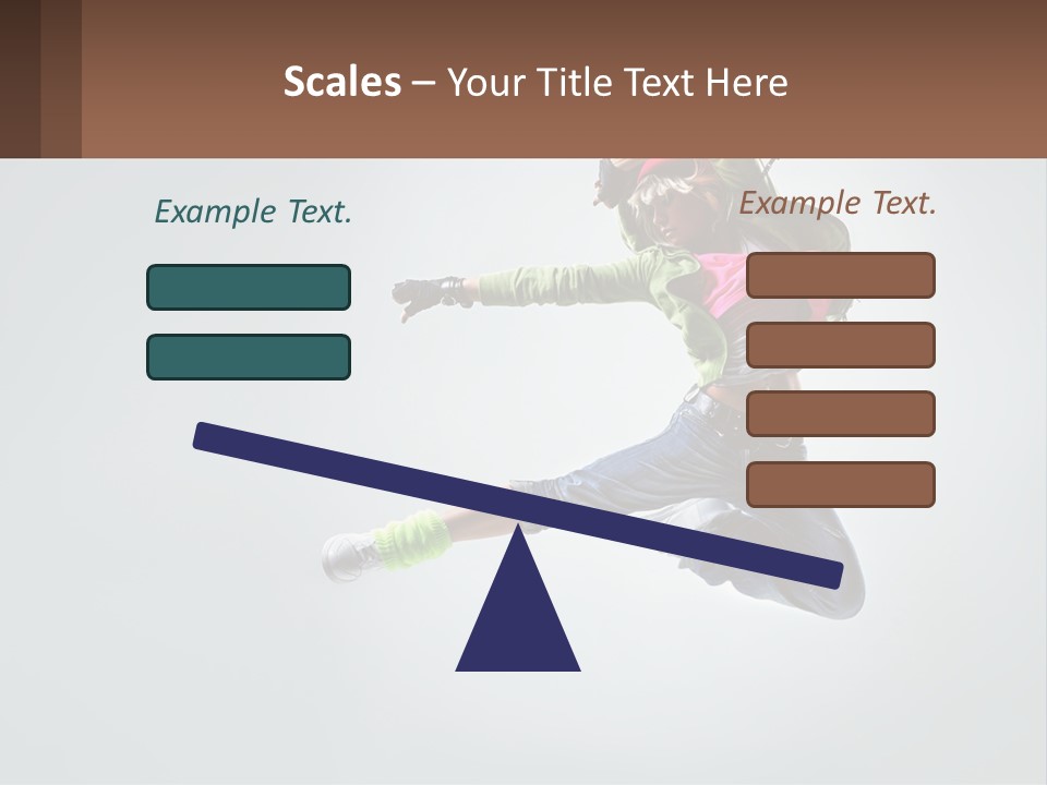 A Woman Jumping In The Air With A Backpack On Her Back PowerPoint Template