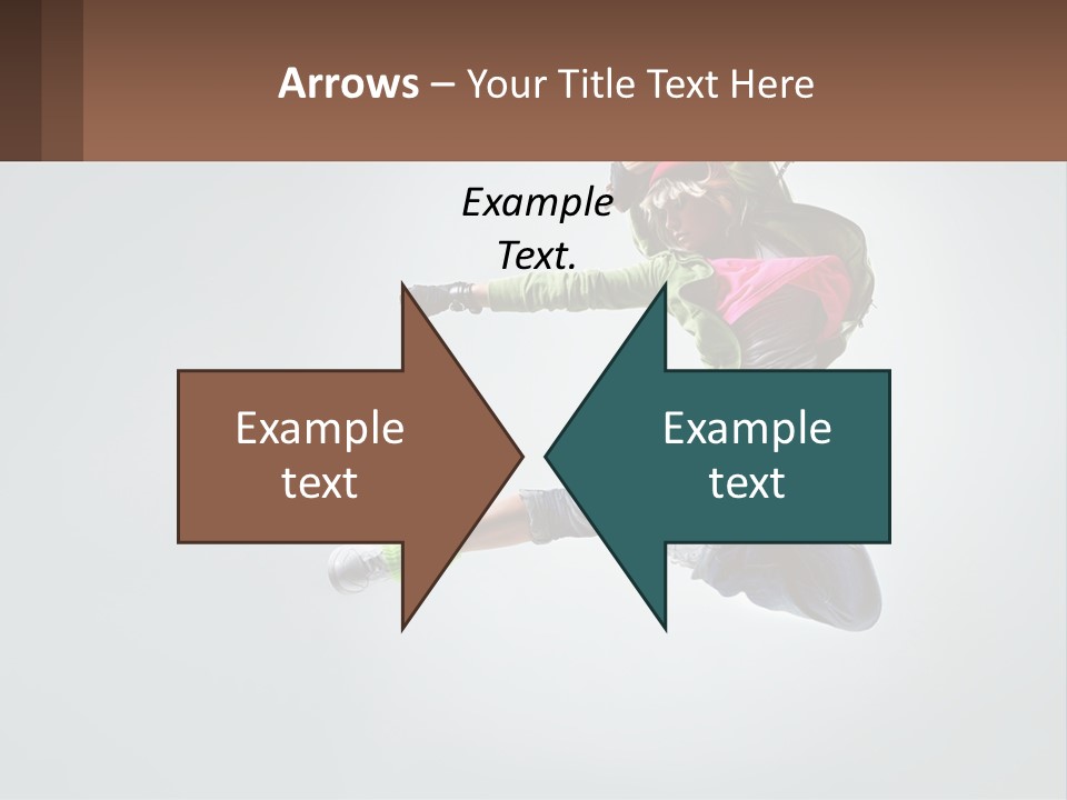 A Woman Jumping In The Air With A Backpack On Her Back PowerPoint Template