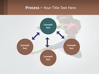 A Woman Jumping In The Air With A Backpack On Her Back PowerPoint Template