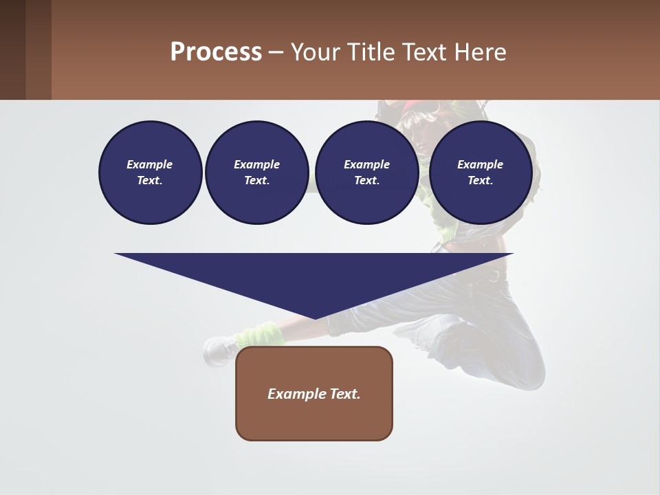 A Woman Jumping In The Air With A Backpack On Her Back PowerPoint Template