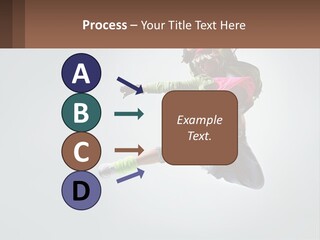 A Woman Jumping In The Air With A Backpack On Her Back PowerPoint Template