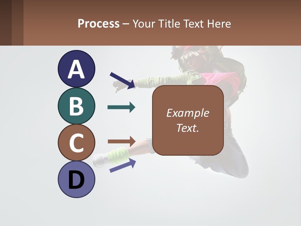 A Woman Jumping In The Air With A Backpack On Her Back PowerPoint Template