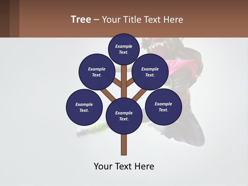 A Woman Jumping In The Air With A Backpack On Her Back PowerPoint Template