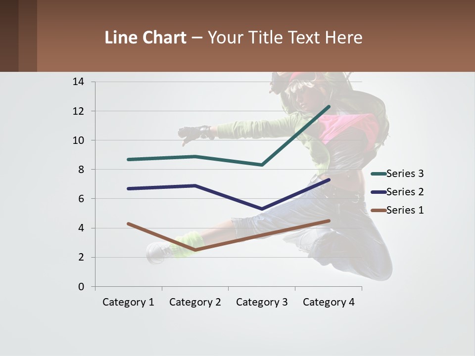 A Woman Jumping In The Air With A Backpack On Her Back PowerPoint Template