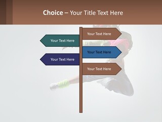 A Woman Jumping In The Air With A Backpack On Her Back PowerPoint Template