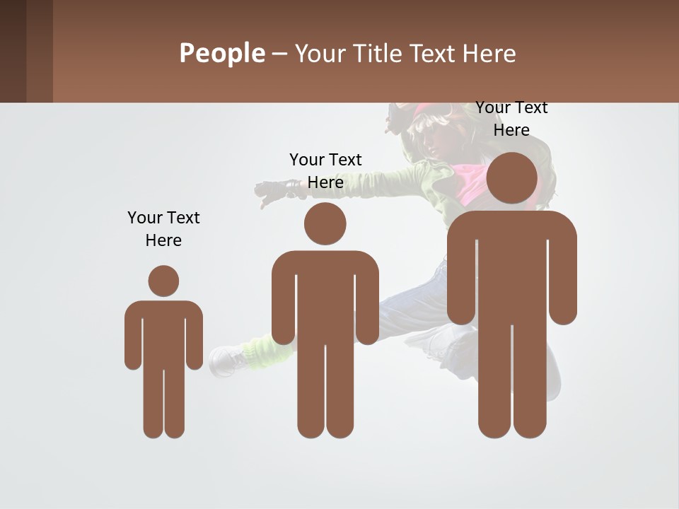 A Woman Jumping In The Air With A Backpack On Her Back PowerPoint Template