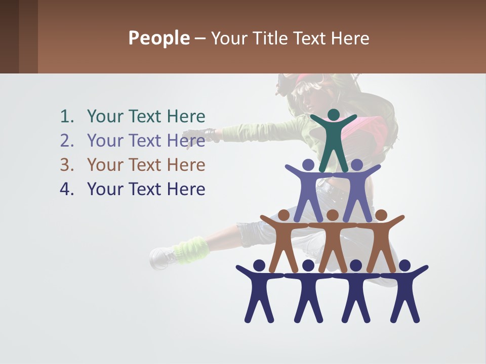 A Woman Jumping In The Air With A Backpack On Her Back PowerPoint Template