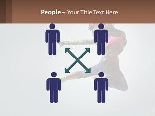 A Woman Jumping In The Air With A Backpack On Her Back PowerPoint Template