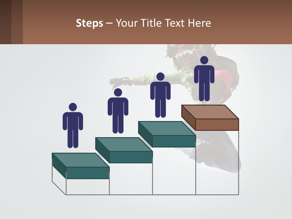 A Woman Jumping In The Air With A Backpack On Her Back PowerPoint Template