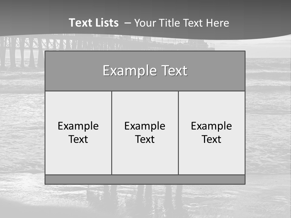 Three Surfers Standing On The Beach With A Pier In The Background PowerPoint Template