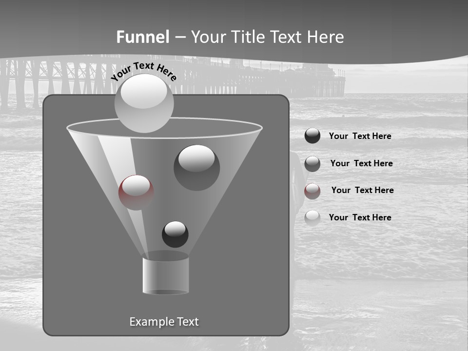 Three Surfers Standing On The Beach With A Pier In The Background PowerPoint Template