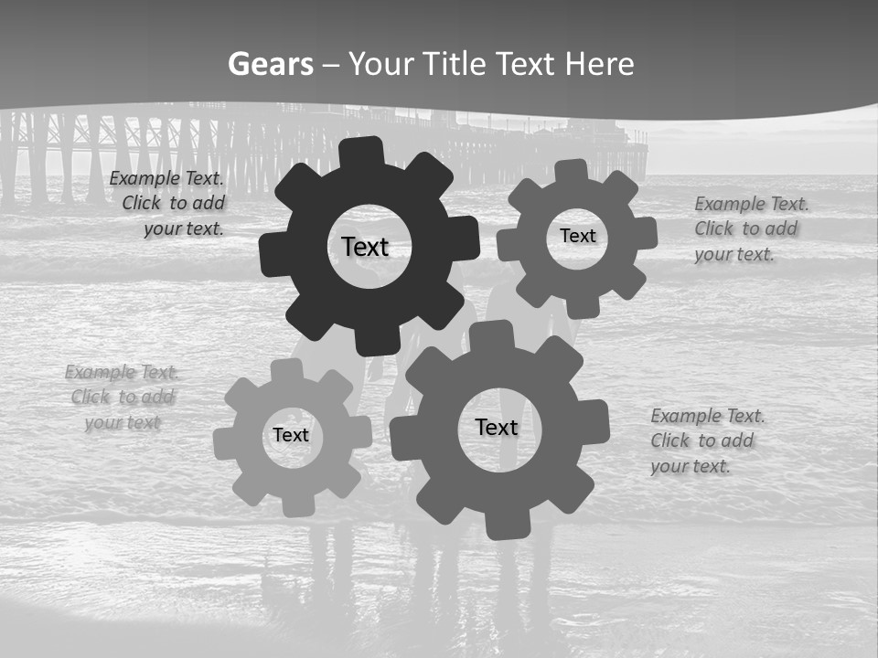 Three Surfers Are Standing On The Beach With Their Surfboards PowerPoint Template