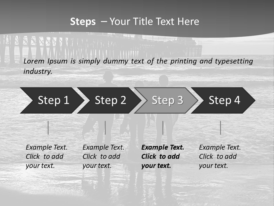 Three Surfers Are Standing On The Beach With Their Surfboards PowerPoint Template