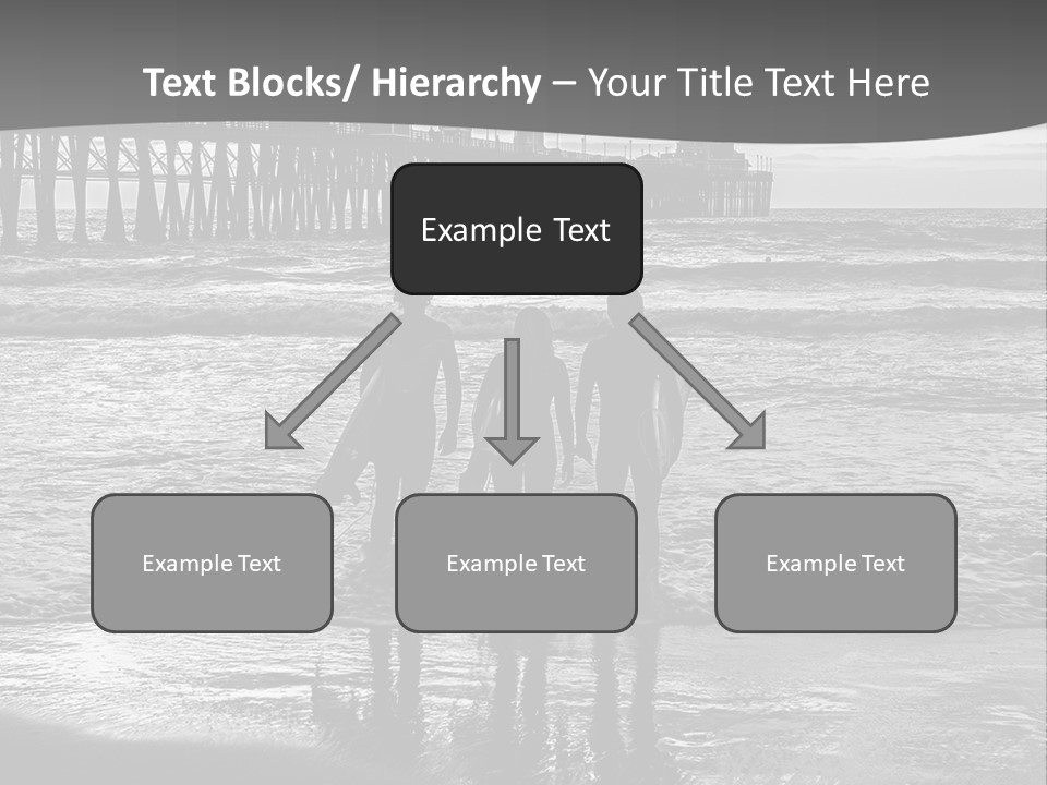 Three Surfers Are Standing On The Beach With Their Surfboards PowerPoint Template