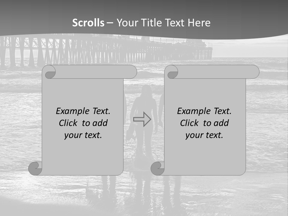 Three Surfers Are Standing On The Beach With Their Surfboards PowerPoint Template