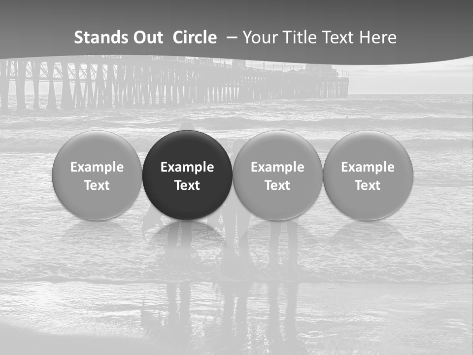 Three Surfers Are Standing On The Beach With Their Surfboards PowerPoint Template