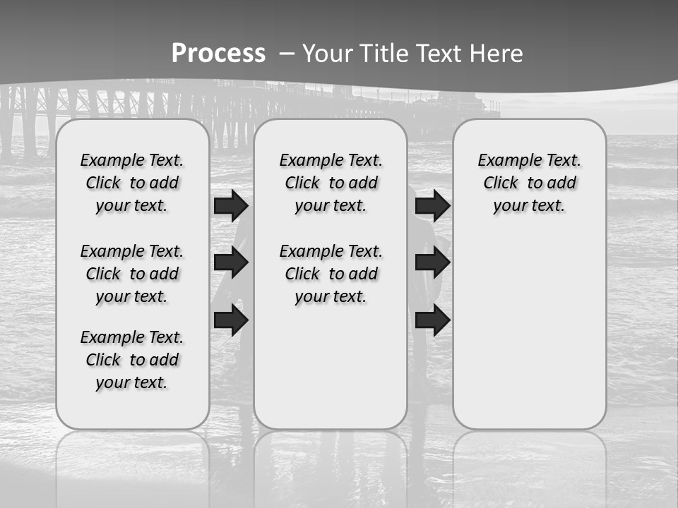 Three Surfers Are Standing On The Beach With Their Surfboards PowerPoint Template
