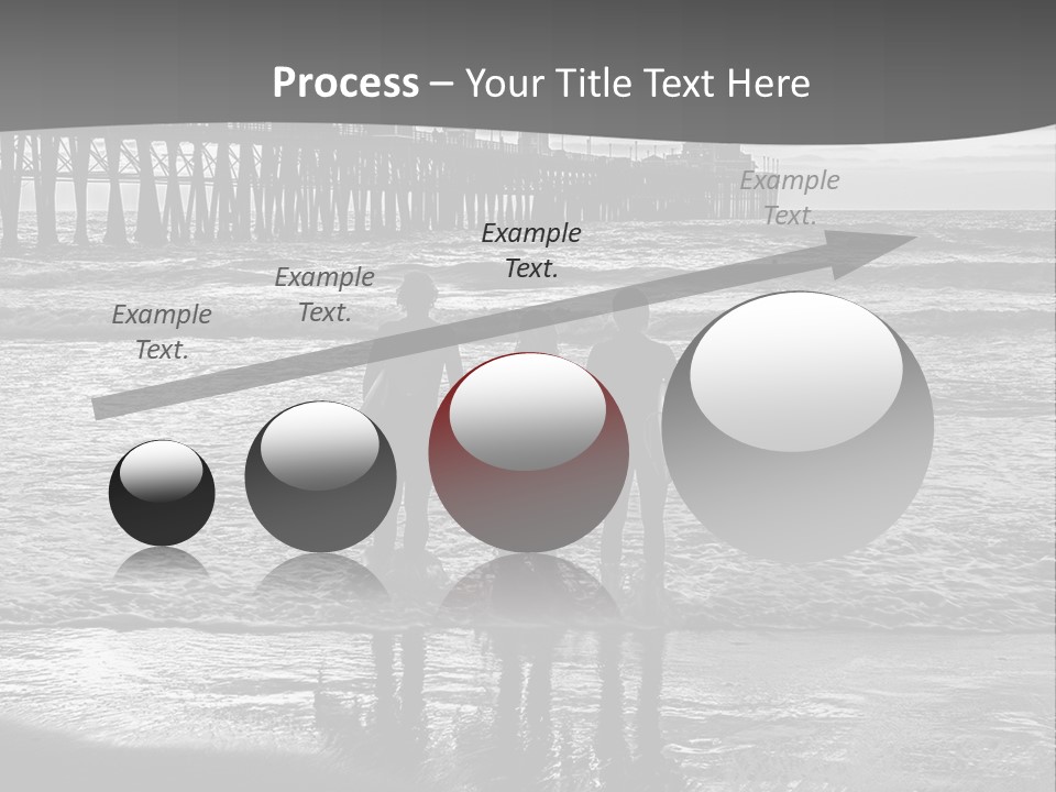 Three Surfers Are Standing On The Beach With Their Surfboards PowerPoint Template